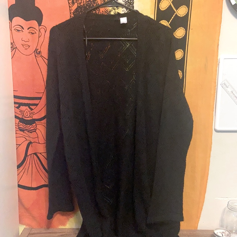 Black long cardigan